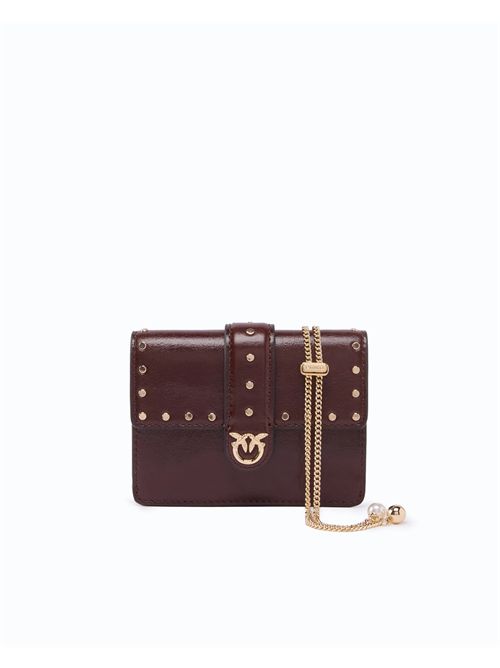 Portacarte Love Pocket in pelle con tracolla a catena